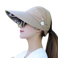 thumbnail image 1 of Summer Women Anti-UV Foldable Sun Visor Cap Wide Brim Breathable Outdoor Hat, 1 of 8