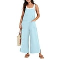 thumbnail image 1 of Summer Women Cotton Jumpsuit with Pockets,2025 Summer Women Cotton Jumpsuit Sleeveless Wide Leg Pants Loose Overall Romper Linen Jumpsuit Plus Size,Casual Beach Vacation Suspender Rompers, 1 of 9
