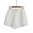thumbnail image 1 of Summer Women Cotton Linen Shorts High Waist Shorts Short Pants Women Fashion Casual Sports Shorts Female S-3XL, 1 of 6