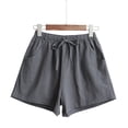 thumbnail image 1 of Summer Women Cotton Linen Shorts High Waist Shorts Short Pants Women Fashion Casual Sports Shorts Female S-3XL, 1 of 6