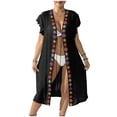 thumbnail image 1 of Summer Women Cover Ups Swimwear Open Front Lace Kimono Cardigan Swimsuit Sheer Coverup Midi Kimono Swimsuit, 1 of 6