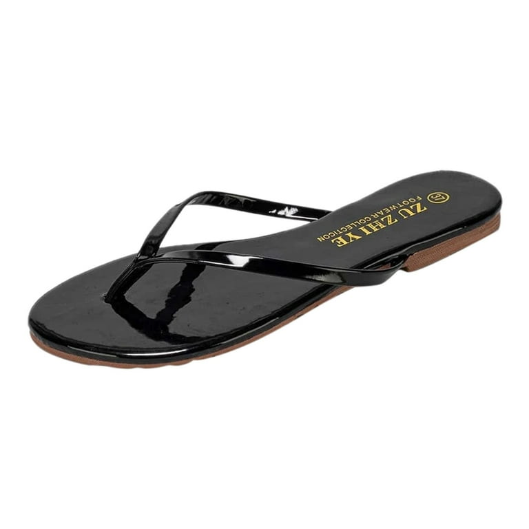 Summer Women Fashion Sandals Flip Flops Thick Sole Solid Color Open Toe Casual Comfortable Flip Flop Sandals for Women Rubber Cute Flip Flops for Women Flip Flops for Women Rhinestones Fancy Flip