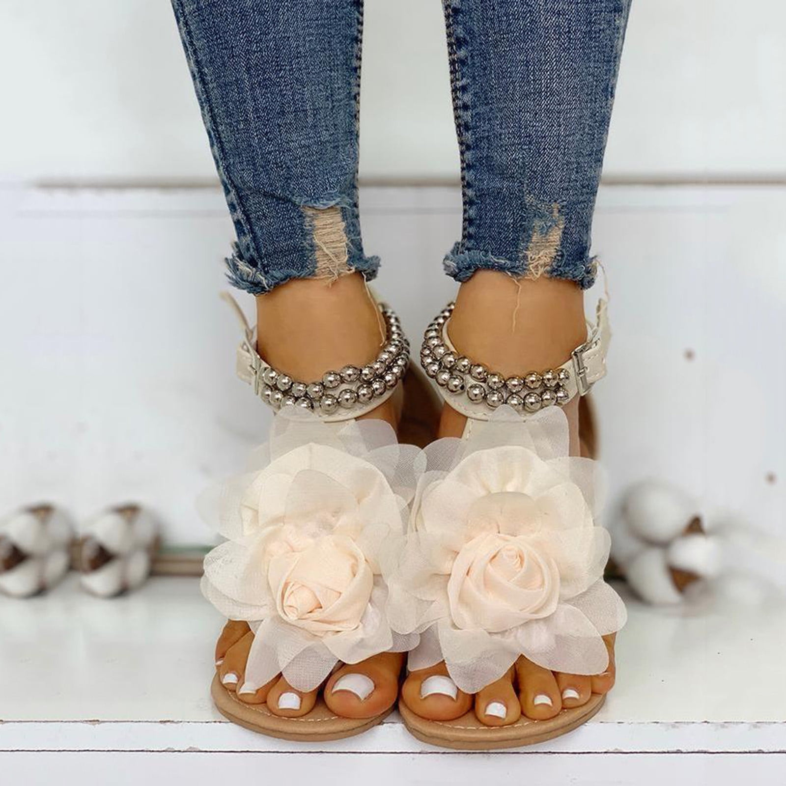 Remonte Pretty Beaded Elasticated Sandals | Cinderella Shoes