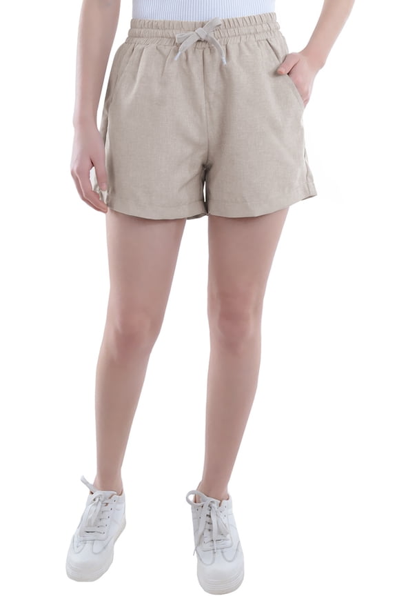 Summer Women Girl Juniors Shorts Chambray Four-Pocket Drawstring Walking Hot Pants