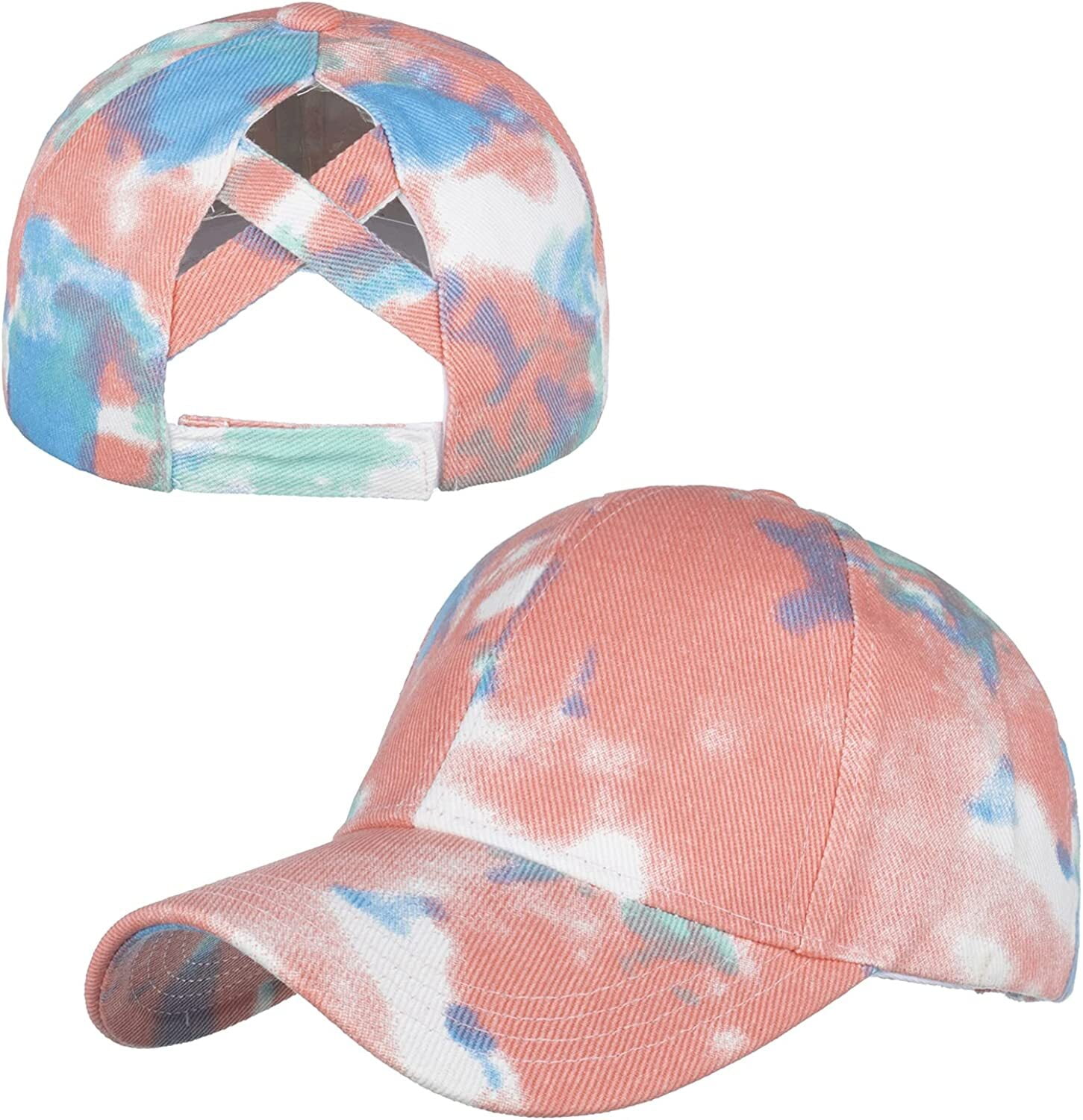 Summer Women Girl Ponycap Messy Bun Ponytail Adjustable Cotton Baseball