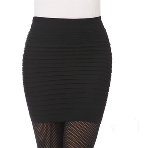 Summer Women High Waist Skirt Solid Color Elastic Pleated Skirt For Office Lady Draped Slim Mini Skirt Sexy Lady Pencil Skirts