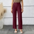 thumbnail image 1 of Summer Women High Waist Wide Leg Dress Pants Pleated Front Wide Waistband Elastic Work Casual Long Trousersÿ Pants for Women Work Casual High Waist Elastic Pants Suits for Women Business Casual Dress, 1 of 4