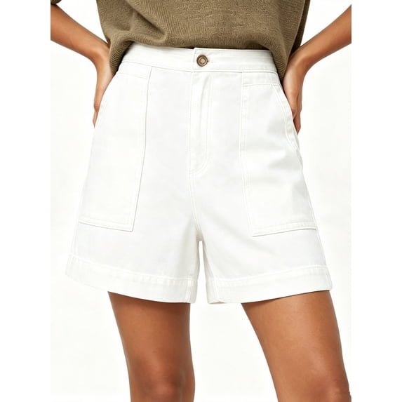 Summer Women High Waisted Casual Denim Shorts Denim Shorts Wide Leg Shorts with Pockets