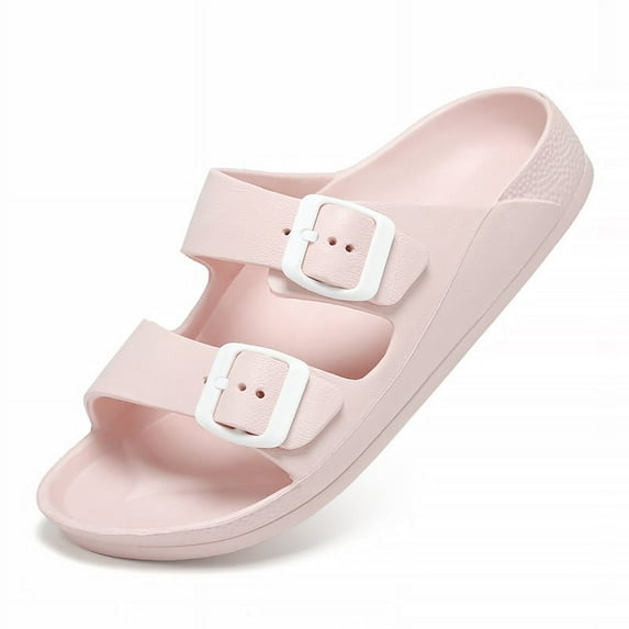 Summer Women Lightweight Rubber Slippers Clogs Garden Shoes Beach Sandals Indoor Home Slides Soft Free shipping Big Size 43 44 (Pink,40)