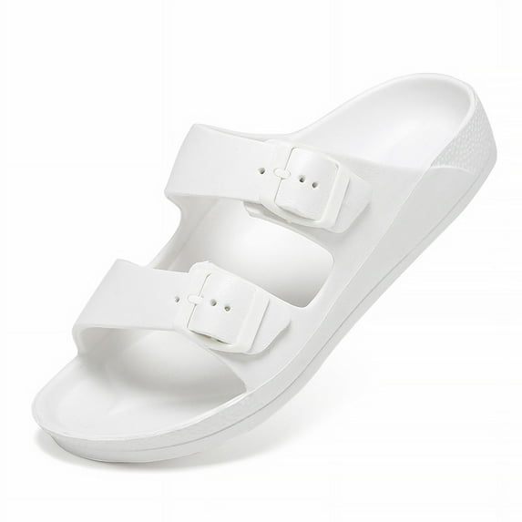 Summer Women Lightweight Rubber Slippers Clogs Garden Shoes Beach Sandals Indoor Home Slides Soft Free shipping Big Size 43 44 (White,44)