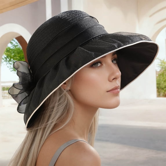 Summer Women Outdoor Floral Elegant Sun Hat Beret for Beach Travel Garden Party