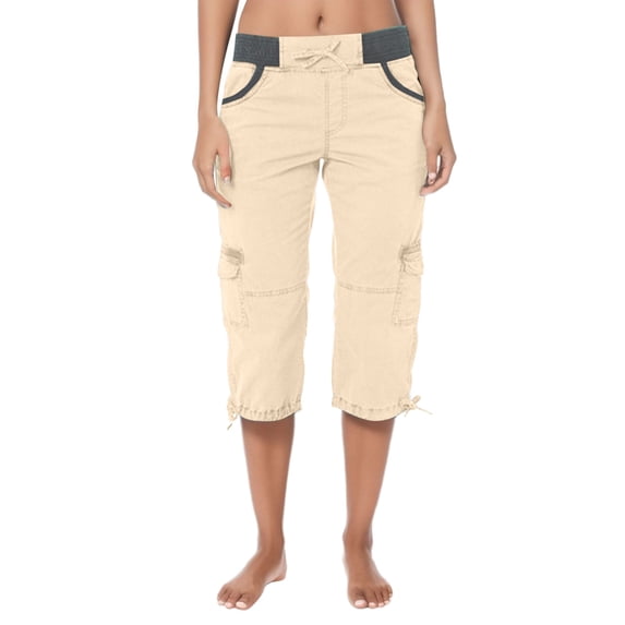 Summer Women Plus Size Capris Outdoor Casual Sports Cropped Pants Overalls Thin Loose Cargo Shorts