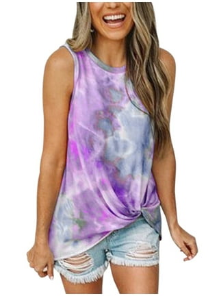 Women's (S) Purple Tie Dye Short Sleeve Shirt | SHOP TDFD