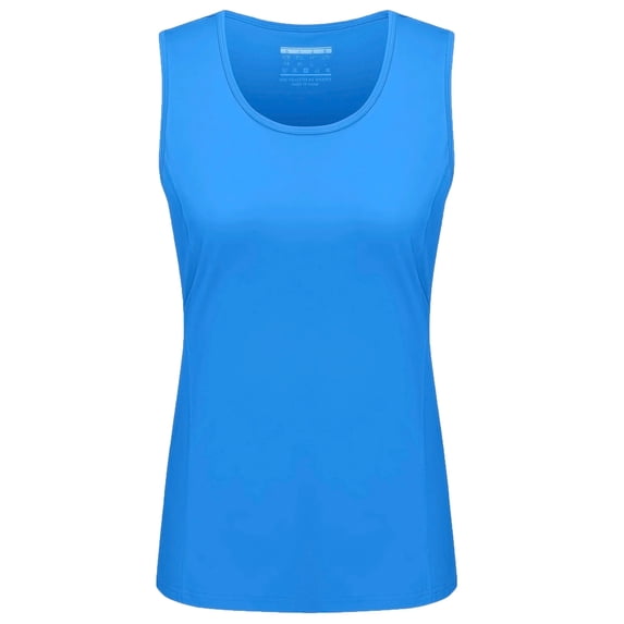 Summer Women Running Vest Quick Dry Lightweight Round Neck Sleeveless T-shirt Athletic Tank Tops Fitness Gym Yoga Vest Azure CN 2XL (US XL)