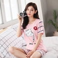 thumbnail image 1 of Summer Women‘S Cartoon Pajama Set - Ladies Sleepwear Shorts Pyjamas Suit For Comfy Nightwear Lounge Wear, 1 of 7
