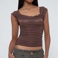 thumbnail image 1 of Summer Women'S Undershirts Tank Tops Solid Color Lace Backless Coffee Undershirt Tank Tops S-L, 1 of 5