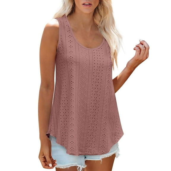 Summer Women Shirt Women's Round Neck Loose Sleeveless T-Shirt Top