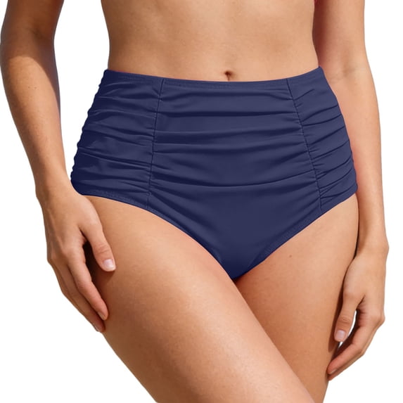 High Waisted Swim Bottoms Pleated Summer Beach Shorts with Pockets Bathing Suits for Women Summer Beach Vacation Tops Dark Green L