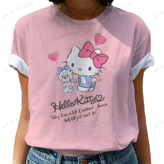 Summer Women T-shirt 3D Fashion Hello Kitty Printing Harajuku T Shirt ...