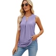 thumbnail image 1 of Summer Women Tank Tops Casual Sleeveless V Neck Vest T-Shirs Out Loose Comfy Tunic Blouses, 1 of 5