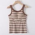 thumbnail image 1 of Summer Women Tank Tops Crew Neck Sleeveless Striped Basic Pullover Blouse Camisole With Built In Bras Casual Slim Loungewear Going Out Tops For Women, 1 of 5