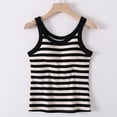 thumbnail image 1 of Summer Women Tank Tops Crew Neck Sleeveless Striped Basic Pullover Blouse Camisole With Built In Bras Casual Slim Loungewear Going Out Tops For Women, 1 of 5