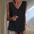thumbnail image 1 of Summer Women Tank Tops Plus Size Solid Color V-Neck Sleeveless Classic Pullover Blouse Shirt Casual Loose Dressy Going Out Tops For Women, 1 of 6