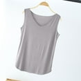 thumbnail image 1 of Summer Women Tank Tops V-Neck Solid Color Sleeveless Basic Classic Pullover Blouse Camisole Wide Straps Casual Slimming Loungewear Going Out Tops For Women, 1 of 5