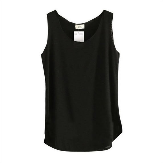 Summer Women Tops Camisole Lady Loose Sleeveless Cotton Vest Tank Top Basic Tee Blouse