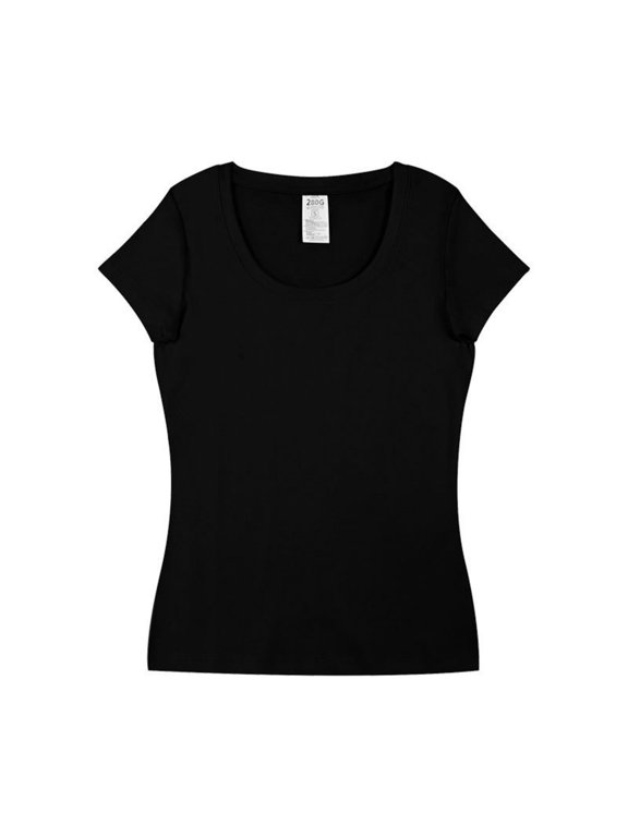 Summer Women U Neck Short Sleeve T-Shirt Stretchy Slim Solid Color Tee Basic Casual Top