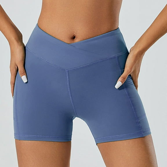Summer Women Yoga Shorts,Yoga Shorts for Women 3 Inch,Cross Waist Workout Shorts,Workout Shorts for Women Casual Solid Elasticity Pants Workout Leggings Yoga Pants