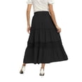 thumbnail image 1 of Summer Women's Boho Elastic High Waist A Line Ruffle Swing Beach Long Skirt, 1 of 12