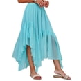 thumbnail image 1 of Summer Women's Boho Maxi Skirt Casual Flowy Asymmetric High-Low Hem Lightweight Comfortable Skirt, 1 of 5
