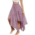 thumbnail image 1 of Summer Women's Boho Maxi Skirt Casual Flowy Asymmetric High-Low Hem Lightweight Comfortable Skirt, 1 of 5