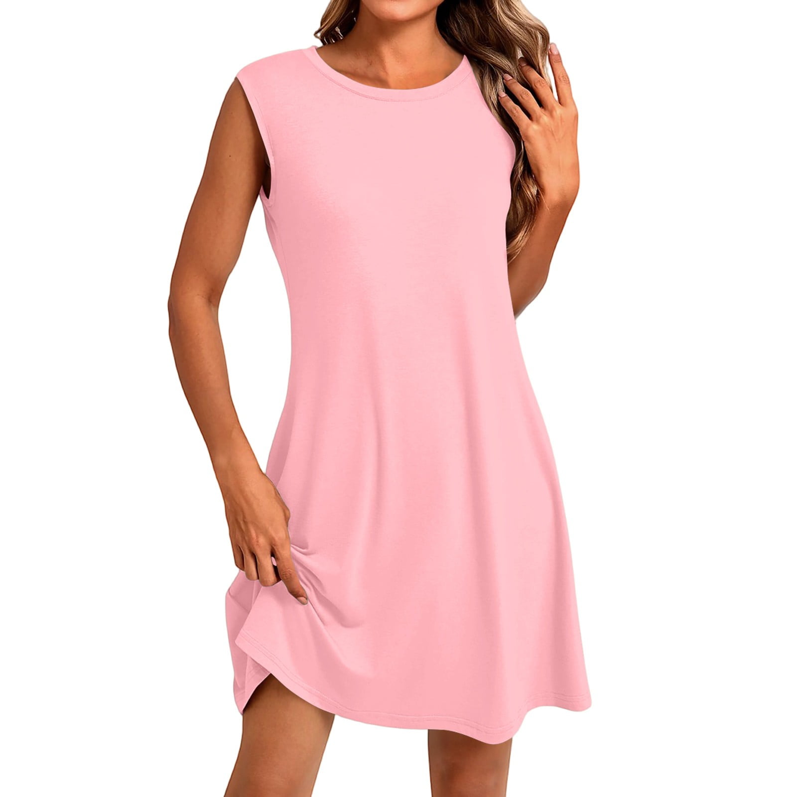 strapless open back dress Alberta Pink Cotton Linen Dress main image 0