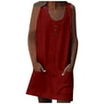 thumbnail image 1 of Summer Women's Button Front Dress With Pockets | Flowy Comfortable Casual Wear | Everyday Outfit | Lightweight Breathable Fabric | Stylish Versatile Design, 1 of 2