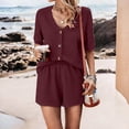 thumbnail image 1 of Summer Women's Casual Suit Tops And Shorts Fashion Two-Piece Set, 1 of 9