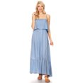 thumbnail image 1 of Summer Women's Causal Off Shoulder Adjustable Spaghetti Strap Ruffle Maxi Dress, 1 of 1