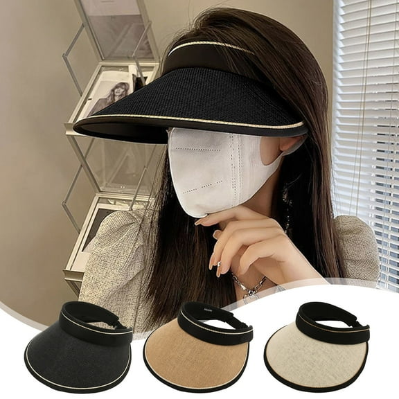 Summer Women's Fashion Bucket Sun Hat - Sweat Absorbent Breathable Hollow Top Design - Foldable Portable Beach Cap with 4.72" Brim - Polyester UV Protection Headwear for Outdoor Sports Travel