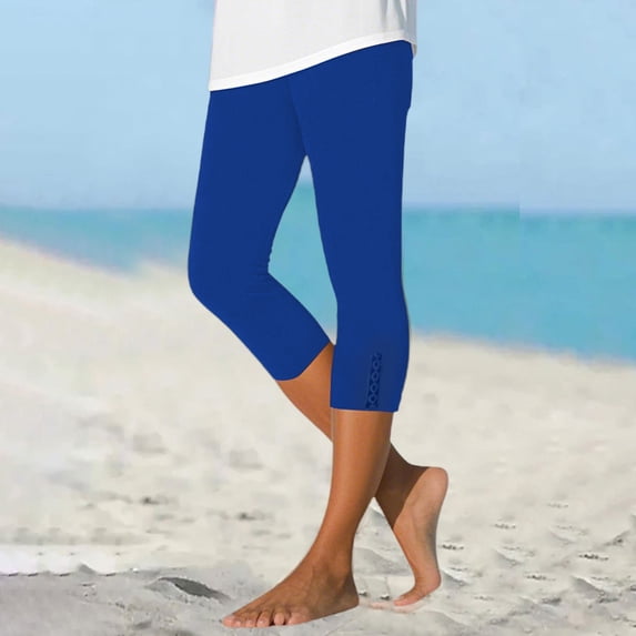 Summer Women's Fashion Casual Solid Hollowed Out 3/4 Pants For Everyday Wear plus Size under Shorts for Women Business Casual Clothes for Women Cute Maternity Tops Ruffle Panties Womens Yoga Shorts