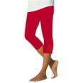 thumbnail image 1 of Summer Women's Fashion Casual Solid Hollowed Out 3/4 Capri Pants Everyday Wear Comfy Stretchy Leggings, 1 of 4