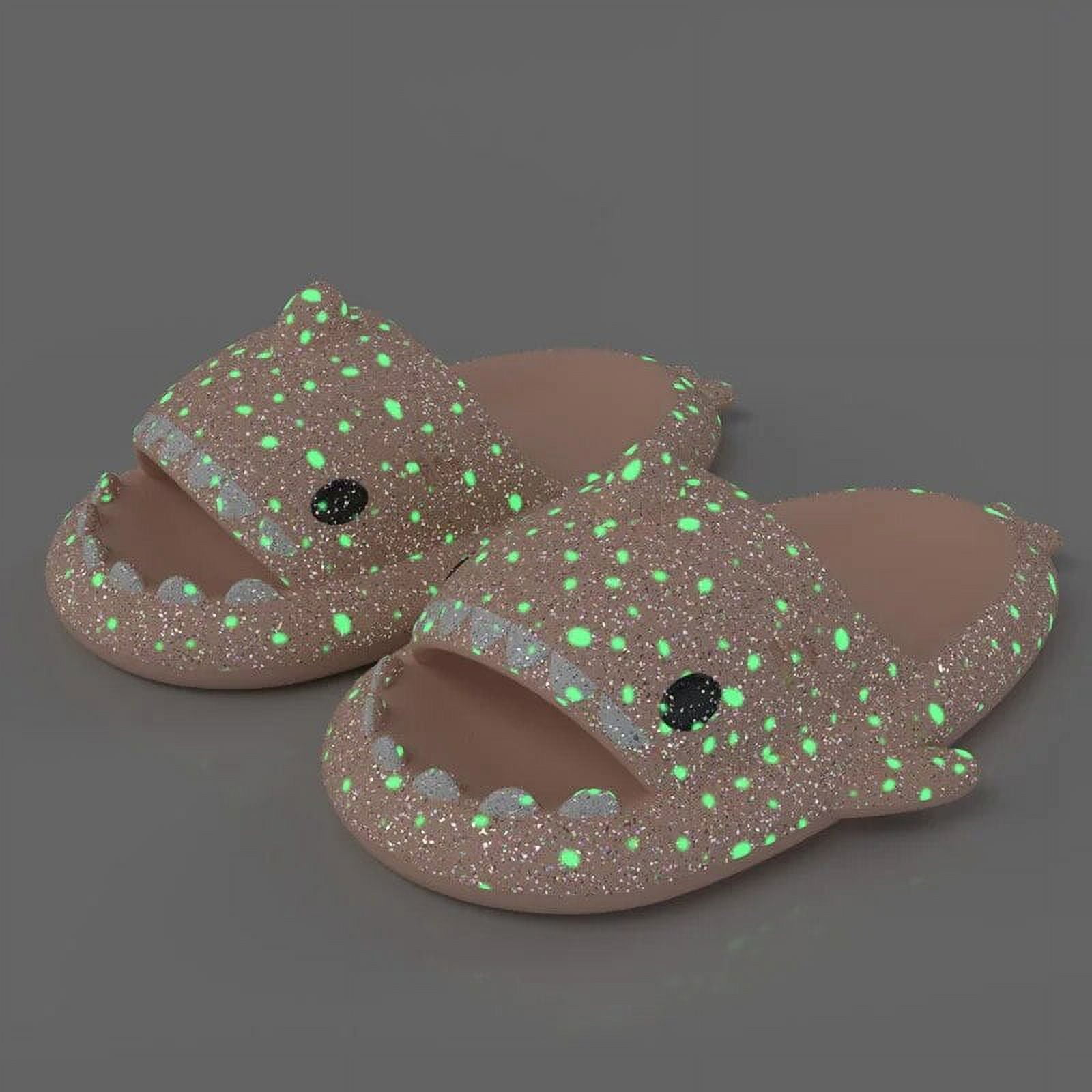 Summer Women's Fluorescence Shark Slippers Men Luminescent Thick-soled ...