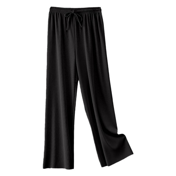 Summer Women's High Waist Ice Silk Wide Leg Pants Thin Loose Casual Trousers For Students With A Flowing Straight Cut plus Size Jumpsuits Casual 2xl Yoga Long Pants Casual Womens plus Pants Womens