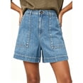 thumbnail image 1 of Summer Women High Waisted Casual Denim Shorts Denim Shorts Wide Leg Shorts with Pockets, 1 of 6