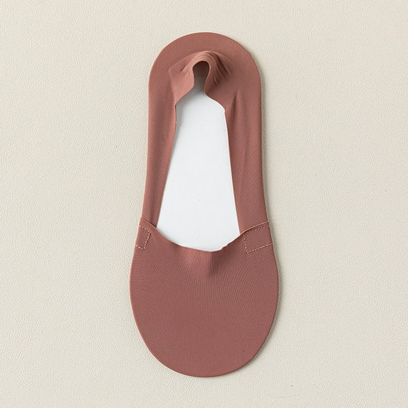 Summer Women's Ice Silk Non-Slip Ankle Socks for High Heels - Invisible Short Socks (One Size, 6 Pairs)