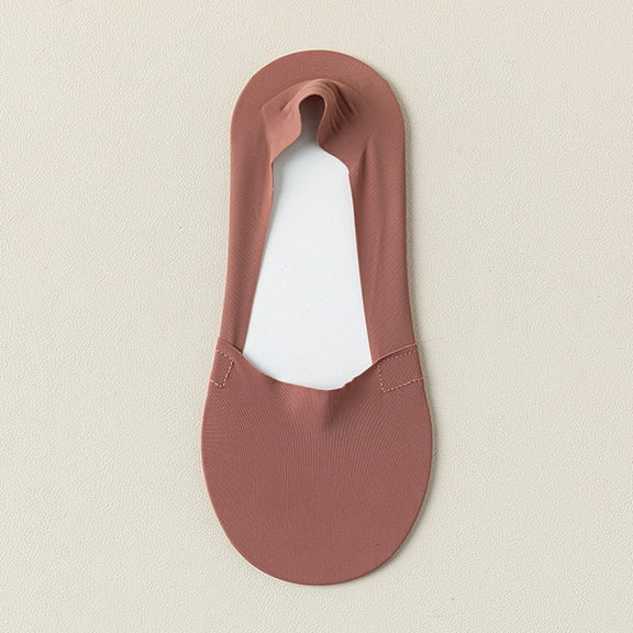 Summer Women's Ice Silk Non-Slip Ankle Socks for High Heels - Invisible Short Socks (One Size, 6 Pairs)