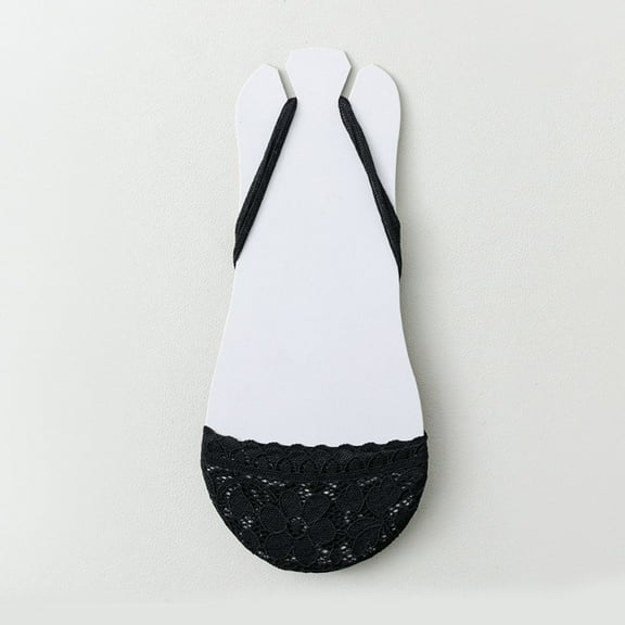 Summer Women's Lace Invisible Boat Socks - Non-Slip Design for Heels and Sandals (One Size, 6 Pairs)