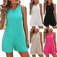 thumbnail image 1 of Summer Women's Loose Casual Pants Backless Ladies Outdoor Sleeveless Jumpsuit, 1 of 5