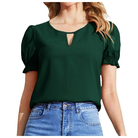 Summer Women's Loose Fit Casual Short Sleeve Solid Color T-Shirt Comfortable Breathable Soft Fabric Stylish Everyday Basic Top