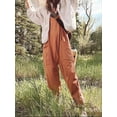 thumbnail image 1 of Summer Women's Loose Sleeveless Jumpsuits Spaghetti Strap Long Pant Romper Jumpsuit With Pockets Zipper, 1 of 8